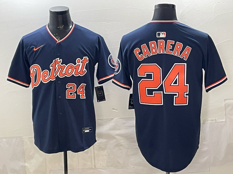 Men Detroit Tigers #24 Cabrera blue Game Nike MLB Jersey 20260402002